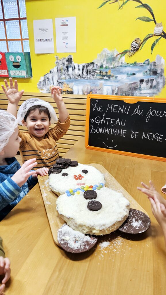Gâteau bonhomme de neige